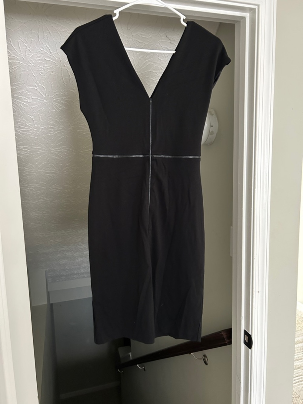 Express Black V-Neck Midi Sheath Dress